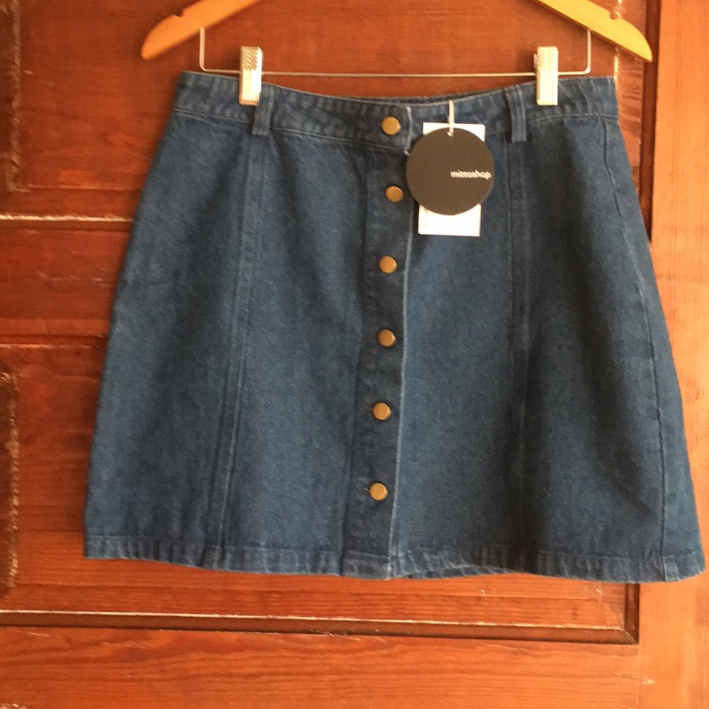 Button up Denim mini skirt